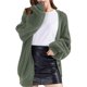 thumbnail image 1 of Cárdigan de Punto Grueso para Mujer, Larga, Cuello en V, Botones, con Bolsillo, para Otoño e Invierno Verde XXXL, 1 of 8