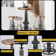 thumbnail image 5 of Industrial Bistro Bar Table 38.6-44.4inch Height Adjustable Farmhouse Pub Table for Kitchen Dinning Room Office Swivel Wooden Top, 5 of 8