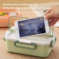 thumbnail image 3 of Lunch with Compartment Plastic Lunch Microwave Sealed Kids School Lunch Plate Kitchen Food Storage Container Beeswax Wraps Reusable Food Wrap Food Storage Wrap and Silicone Lids (Green, One Size), 3 of 6