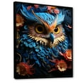 thumbnail image 2 of Designart "Blooming Mystery Of The Owl I" Animals Owl Floater Framed Canvas Wall Art, 2 of 5