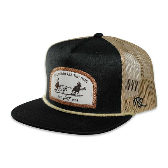 RopeSmart Tan All Rodeo All The Time Patch Black Trucker Cap