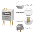 thumbnail image 4 of 24.8" Nightstand With Collapsible Fabric Drawer,2-Tier Storage End Table,Wood Side Table with Storage Cabinet for Apartment,Office,Living Room,White, 4 of 8