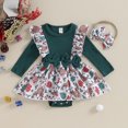thumbnail image 2 of Okbabeha Newborn Baby Girl Christmas Outfit Clothes 0 3 6 9 12 18 24Month Ribbed Romper Dress Onesie Bodysuit Xmas Dress Winter, 2 of 7