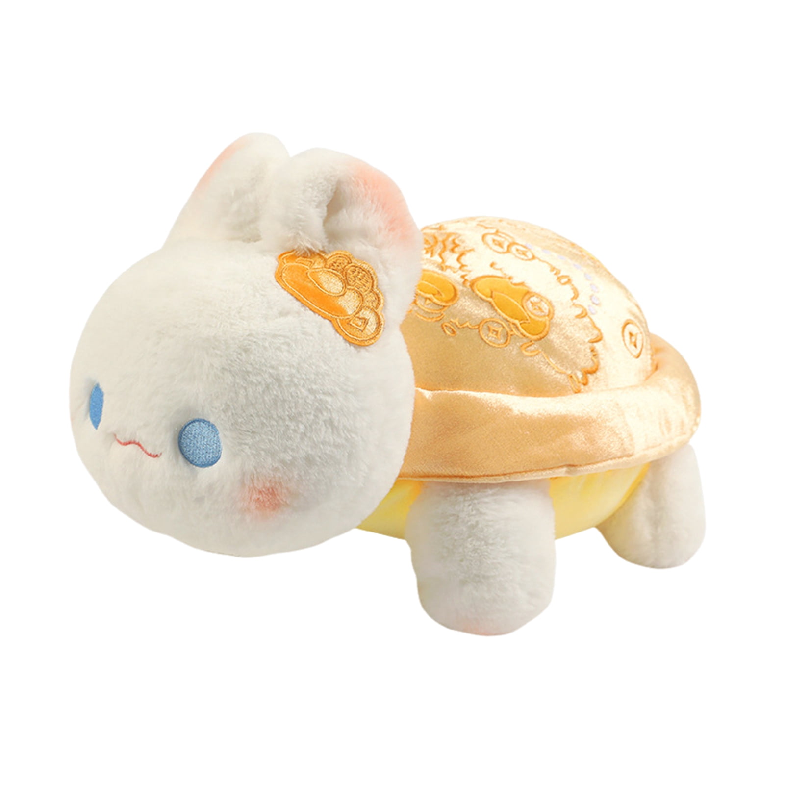 D-GROEE Soft Rabbit Plush Toy Rabbit Plush Toy with Shell Rose Golden Coins Pink Flower Soft Fuzzy Stuffed Plushie Home Decoration Girlfriend Valentine's Day