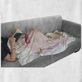 thumbnail image 5 of Feminine Soft Flannel Fleece Throw Blanket, Rabbit Bunny with Star Art for Birthday Celebrations Baby Shower Theme, Cozy Plush for Indoor and Outdoor Use, 60" x 80", Yellow and Pink, by Ambesonne, 5 of 5