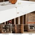 thumbnail image 4 of GloryStar 63 Inch Modern Bar Table, Counter Height Design with 2-Tier Storage, Accommodates 4-8 People, Versatile Pub Table for Breakfast, Coffee, Dining Room, Bistro, or Living Room, 4 of 7