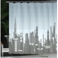 thumbnail image 4 of Ambesonne Digital Shower Curtain, City Skyline Futuristic, 69"Wx84"L, Pale Blue Black, 4 of 5