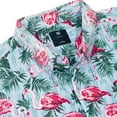 thumbnail image 4 of Men’s Flamingo Print Button Down Shirt – Tropical Short Sleeve Casual Vacation Party Top, 4 of 7