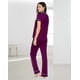 thumbnail image 3 of Womens Pajama Sets - Notch Collar Pajama Top and Pajama Pants PJ Set - Pajamas for Women Logo, 3 of 4