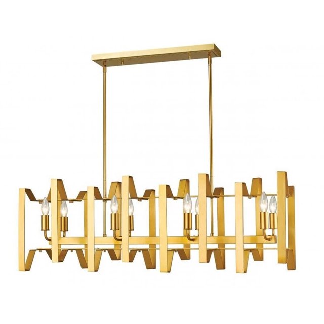 Z-Lite Marsala 8 Light Island Billiard in Polished Metallic Gold