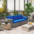 thumbnail image 1 of Amazon US High-Quality Listing for Rattan Wicker Outdoor Sofa with Cushions & Pillows, 1 of 7
