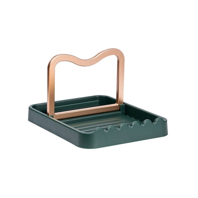 Ainf Spoon Rest With Lid Holder Heat Pot Lid Rest Multifunctional Spatula Holder While Cooking For Stovetop And Kitchen Counter Grey\green ABS Gold Spraying