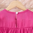 thumbnail image 4 of WOYY Girls 3D Flower A Line Dress Casual Ruffle Puff Sleeve Midi Play Dress, Red, Size 2-8, 4 of 7