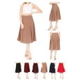 thumbnail image 3 of MOA Collection Women's Solid Flared Lightweight Elastic Long Midi A-Line Skirt Comfortable and Stylish, 3 of 6