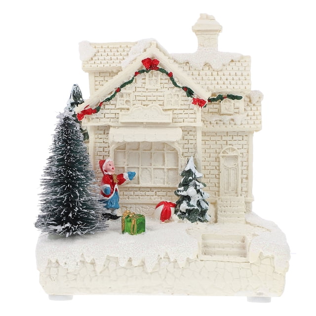 KAKOWELY 1 mini casa navideña con forma de adorno de escritorio, regalo elegante para festivales.