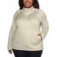 thumbnail image 2 of Kirkland Signature Women's Full Zip Fleece Jacket Cream L, 2 of 6