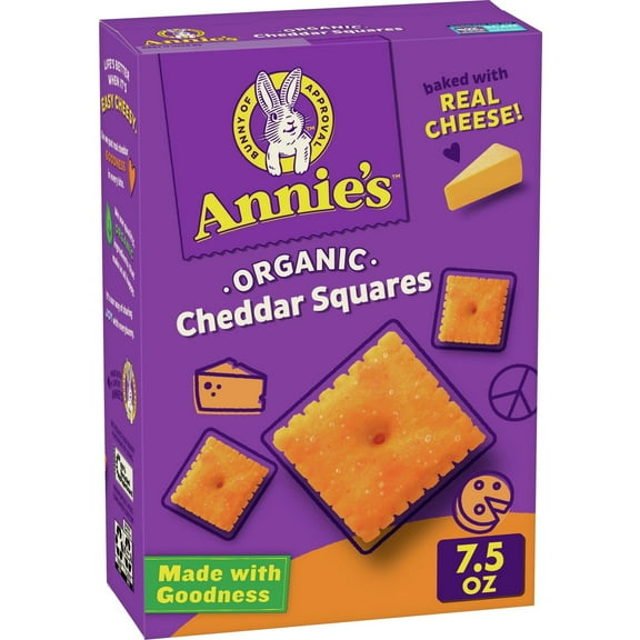 Annie's Cheddar Squares Baked Snack Crackers - 7.5oz - Pack of 2