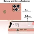 thumbnail image 4 of Compatible with iPhone 12 Pro Max Case  for Women Girls Cute Love Heart Luxury Plating Gold Shockproof Raised Full Camera Lens Protection Cover Phone Case for iPhone 12 Pro Max, Pink, 4 of 14