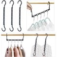 thumbnail image 3 of TRIANU Space Saving Hangers, 16 Pack Sturdy Cascading Hangers with 5 Holes for Heavy Clothes, Closet Organizers and Storage, College Dorm Room Essentials, Black, 3 of 9
