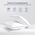 thumbnail image 2 of 2 Pack Almohadas Tamaño Estándar,1000g Algodón de Microfibra,Firmeza Intermedia,Sensación Suave,Hipoalergénico,Lavable,Las Almohadas Matrimonial, Almohada Antiarrugas,Almohada tipo hotel 51*66cm, 2 of 8