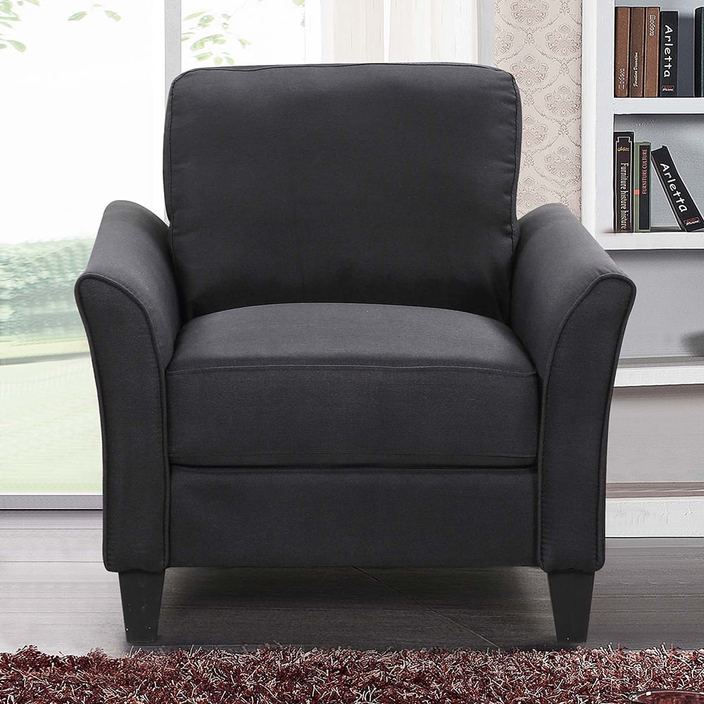 Lowestbes Single Couch, Armrest Sofa Single Chair Sofa, Living Room Furniture Fabric Couch for Adult, Black Lowestbes Single Couch, Armrest Sofa Single Chair Sofa, Living Room Furniture Fabric Couch for Adult, Black