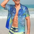 thumbnail image 5 of Picia Peacock Gentle Cotton Regular Fit Short Sleeve Casual Hawaiian Shirt for Men-XX-Large, 5 of 9