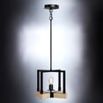 thumbnail image 3 of Luxury Modern Farmhouse Pendant, 11''H x 11''W, Matte Black & White Ash Finish, Broadway Collection, by Urban Ambiance, 3 of 8