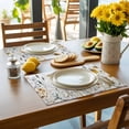 thumbnail image 3 of Placemat Yellow Gray Flowers Placemats for Dining Table Watercolor Floral Washable Table Mats for Party Kitchen Dining Decoration, 3 of 7
