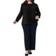thumbnail image 2 of Blusa elegante de oficina de manga larga con puños elásticos para mujeres de tallas grandes Agnes Orinda 4X negra, 2 of 6