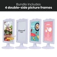 thumbnail image 2 of ALBEN Elegant Double Sided Standing Picture Frames - (White, 4 count) 4x6 Inch Pedestal Photo Frame with Inserts and Base - 2 Sided Frame for Vertical Display, 2 of 2