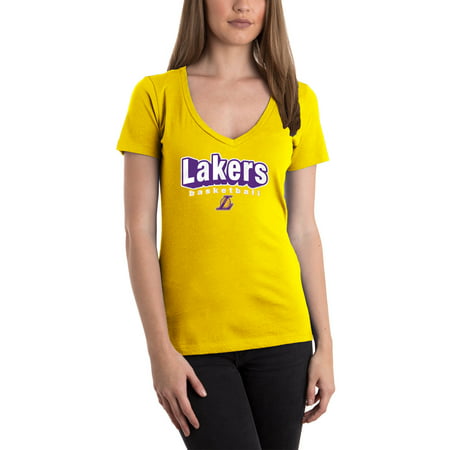 Women's 5th & Ocean by New Era Gold Los Angeles Lakers NBA V-Neck