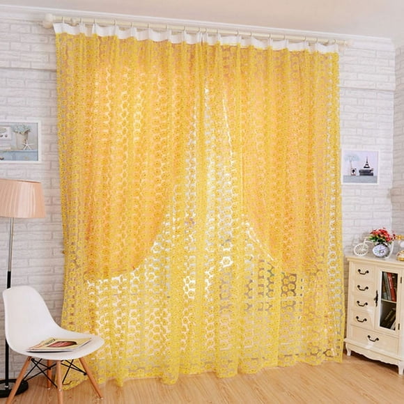 EGNMCR Curtains, Curtains for Bedroom Fashion Rose Tulle Window Screens Door Balcony Curtain Panel Sheer 200X100cm Curtain