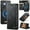 Black, variant on Wallet Case for Samsung Galaxy S25, PU Leather + TPU Material, Detachable Magnetic Back Cover, RFID Blocking 3 Card Slots and 1 Cash Pocket, Kickstand Full Body Protective Phone Case, Green