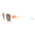 thumbnail image 3 of Mod Rounded Rectangular Stylish Minimal Retro Sunglasses White Orange - Brown, 3 of 4