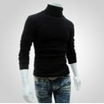 thumbnail image 3 of Hirigin Men's Winter Warm Cotton High Neck Pullover Jumper Sweater Tops Turtleneck, 3 of 4