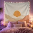 thumbnail image 2 of Abstract Landscape Sun with Earthy Mountain Dunes, Peaceful Minimalist for Nature Lovers, Geometric Wall Art, Housewarming Gift, Tapestry Wall Hanging for Bedroom and Living Room, 2 of 7