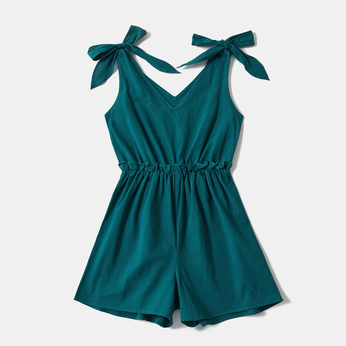 FYMNSI Jumpsuits for Women Summer Loose Casual Short Rompers Sleeveless Boho V Neck One Piece Bodysuits L