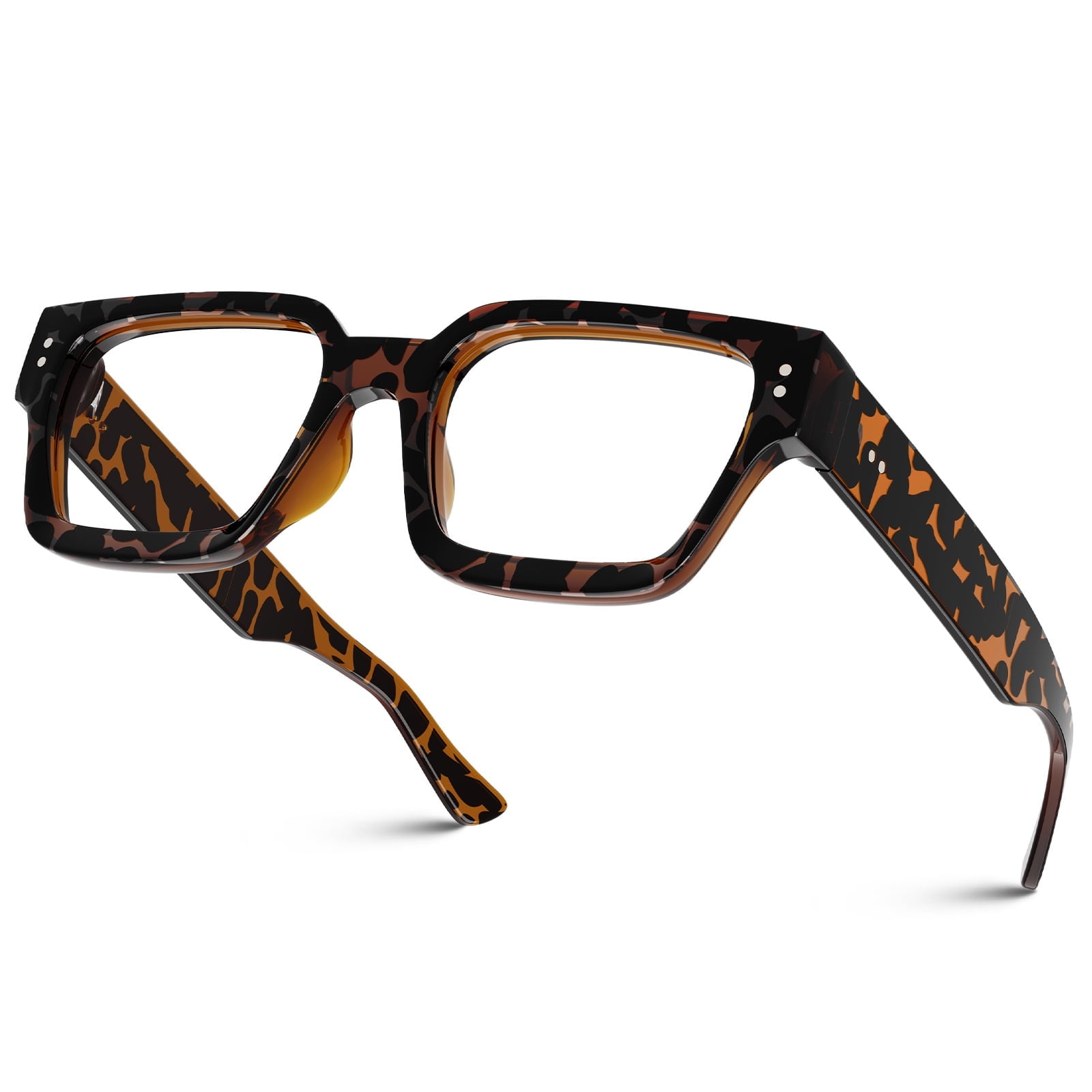 Sunier Non-Prescription Clear Lens Square Frame Glasses for Women, Thick Frame Fashion Eyeglasses UV400 Protection