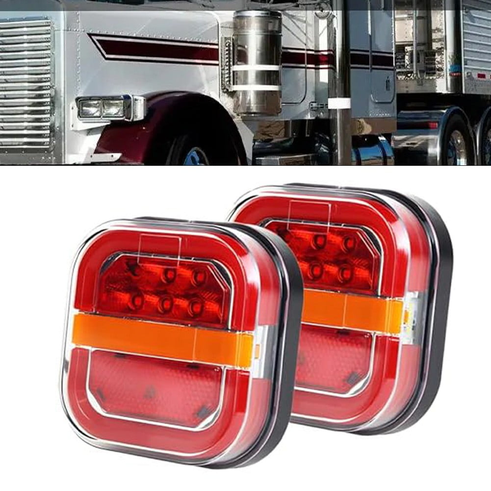 12/24V 3 Colors Square LED Trailer Taillight License Plate Light