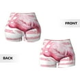 thumbnail image 5 of Xecao Flamingo Print Workout Shorts for Women Soft Smooth Gym Yoga Scrunch Active Tennis Workout Running Shorts, 5 of 9