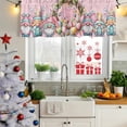 thumbnail image 6 of Easter Gnomes Valances for Windows, Decorative Rod Pocket Window Valance Curtains, Colorful Eggs Spring Flowers Branches Pink Short Curtain Drapes for Kitchen/Living Room, 2 Panels, 42" W x 18" L, 6 of 8