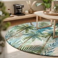 thumbnail image 3 of Round Area Rugs 6Ft, Tropical Plants Non-Slip Washable Circle Rugs Carpet, Summer Coastal Beach Coconut Tree Green Indoor Outdoor Rug Floor Mats Throw Runner for Bedroom Living Room Bathroom, 3 of 8