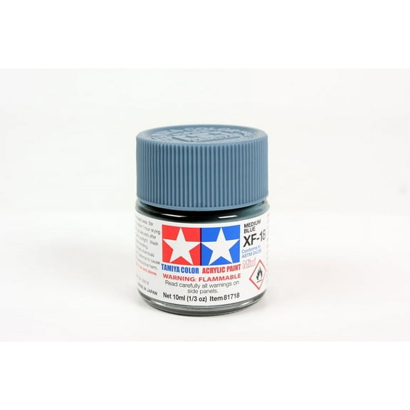 Tamiya 81718 XF-18 Flat Medium Blue Acrylic Paint 10ml