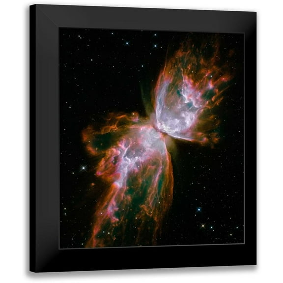 NASA 12x13 Black Modern Framed Museum Art Print Titled - Butterfly Nebula