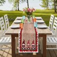 thumbnail image 4 of Table Runners 90 Inches Long Dress Scarves, Valentine's Day Farmhouse Coffee/Dining/Kitchen Table Runner for Living Room, Love Heart Romantic Roses Gnomes Wooden 13x90 Inch, 4 of 9