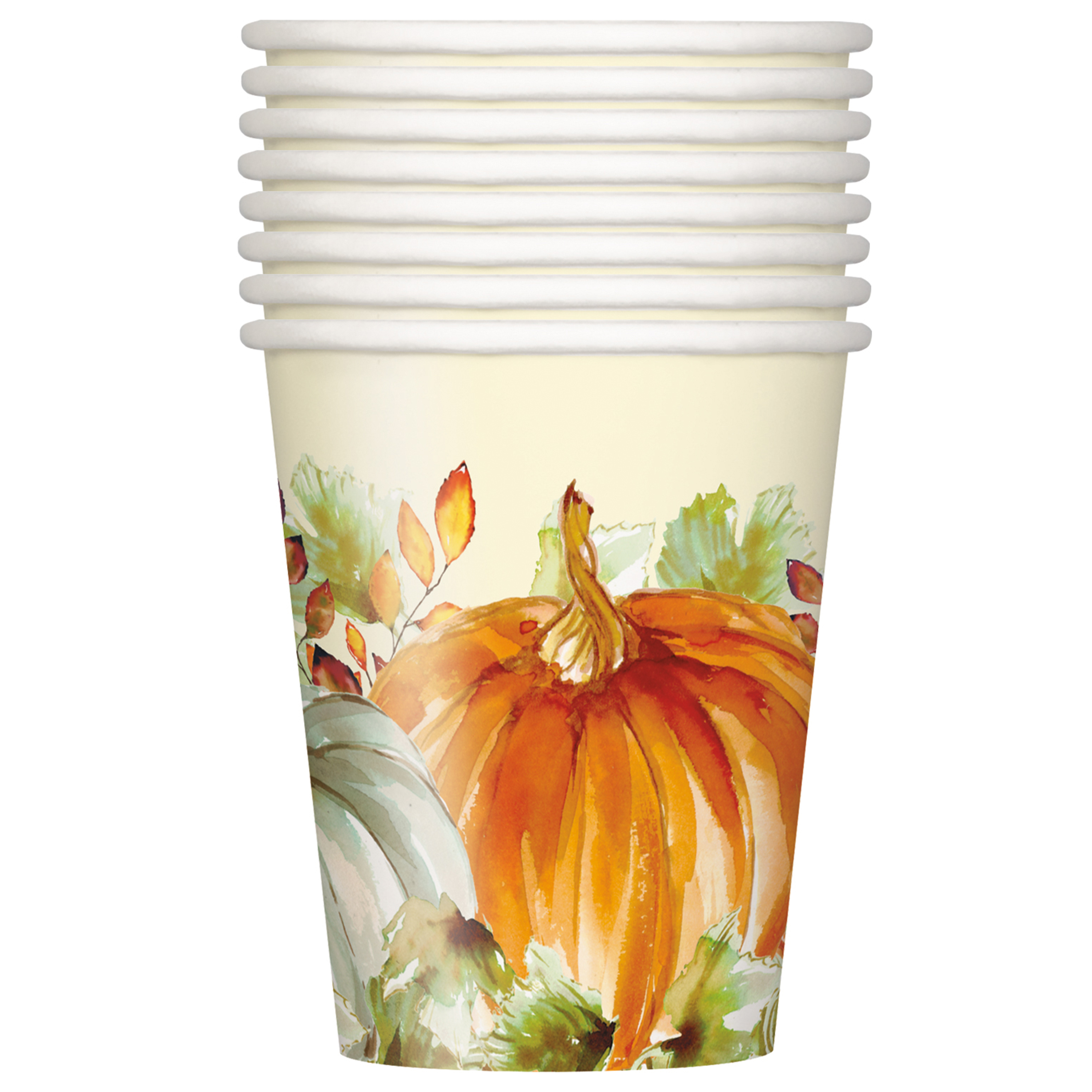 Watercolor Pumpkins Fall Paper 9oz Cups, 8ct - Walmart.com