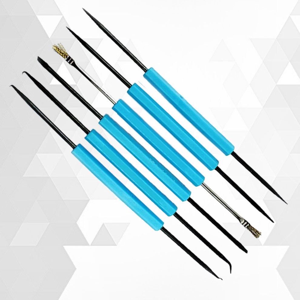 Blue 6Pcs Desoldering Aid Tool Circuit Board Soldering Service Welding Auxiliary Tools Assist Set Soldering Aid PCB Cleaning Kit
