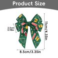thumbnail image 3 of Festive Multi Loop Ribbon Bow Pendant With Holiday Print Polyester Ornament For Tree Garland Box And Winter Festival Decoration, 3 of 5