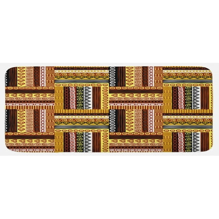 

Ethnic Kitchen Mat Traditional Oriental Motifs with Colors Nigerian Culture Elements Plush Decorative Kitchen Mat with Non Slip Backing 47 X 19 Multicolor by Ambesonne