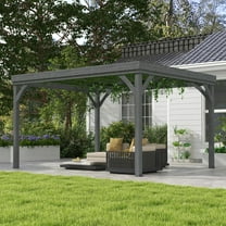 Outsunny 10' x 12' Outdoor Wood Pergola, Climbing Vine Gazebo, Gray
